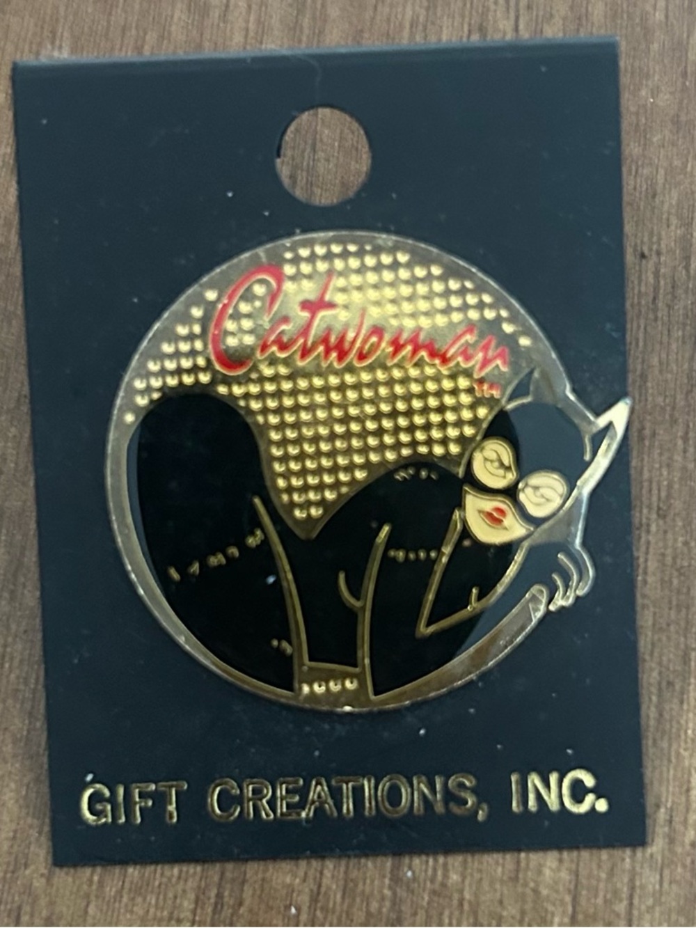 Vintage DC Comics Cat-woman Enamel 1991 Button Pin by Gift Creations Inc
